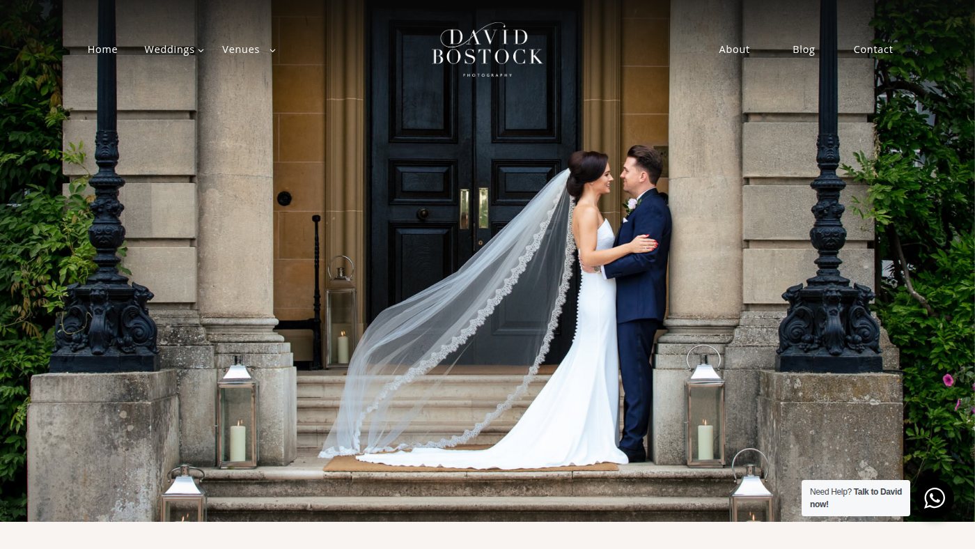 The home page of davidbostockphotography.co.uk