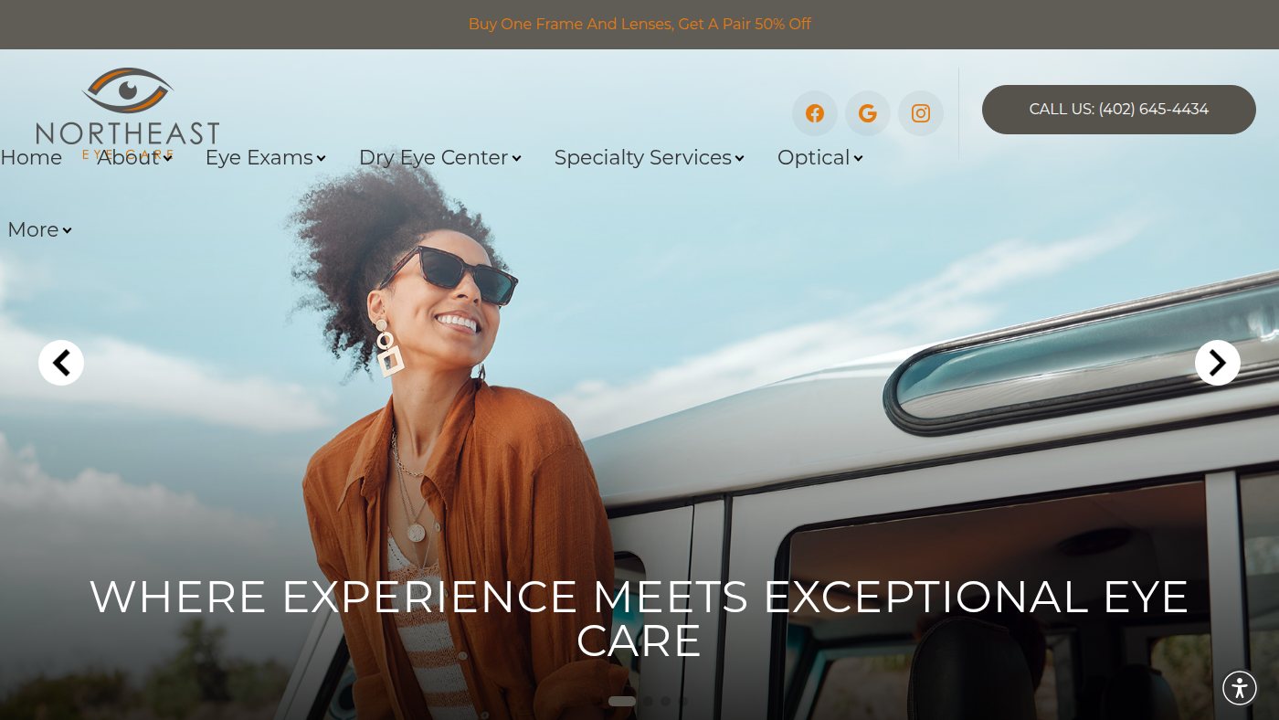 The home page of neeyecare.com