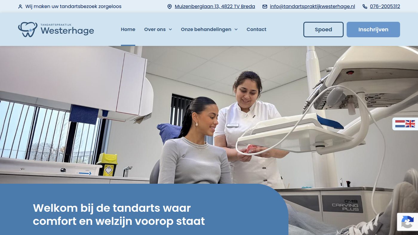 The home page of tandartspraktijkwesterhage.nl