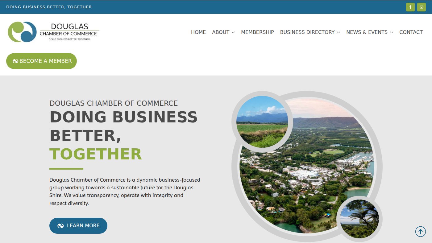 The home page of douglaschamber.com.au