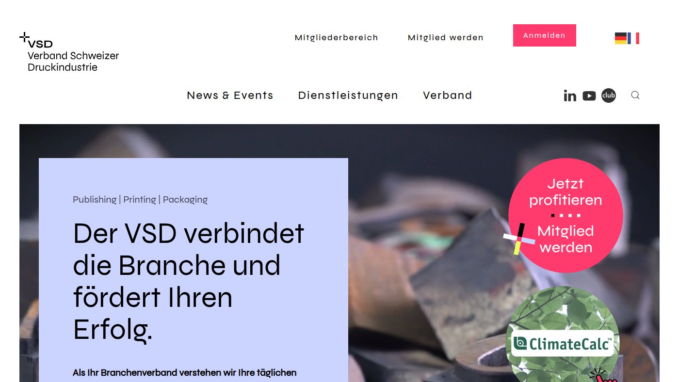 The home page of vsd.ch