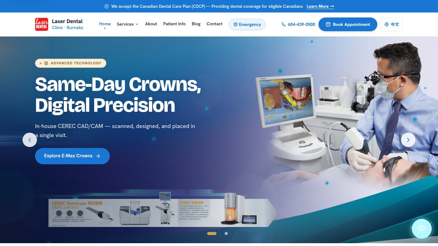 The home page of laserdentalclinic.com