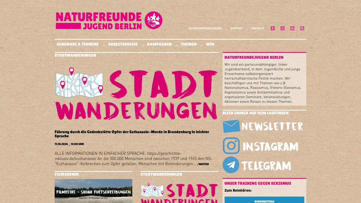 The home page of naturfreundejugend-berlin.de