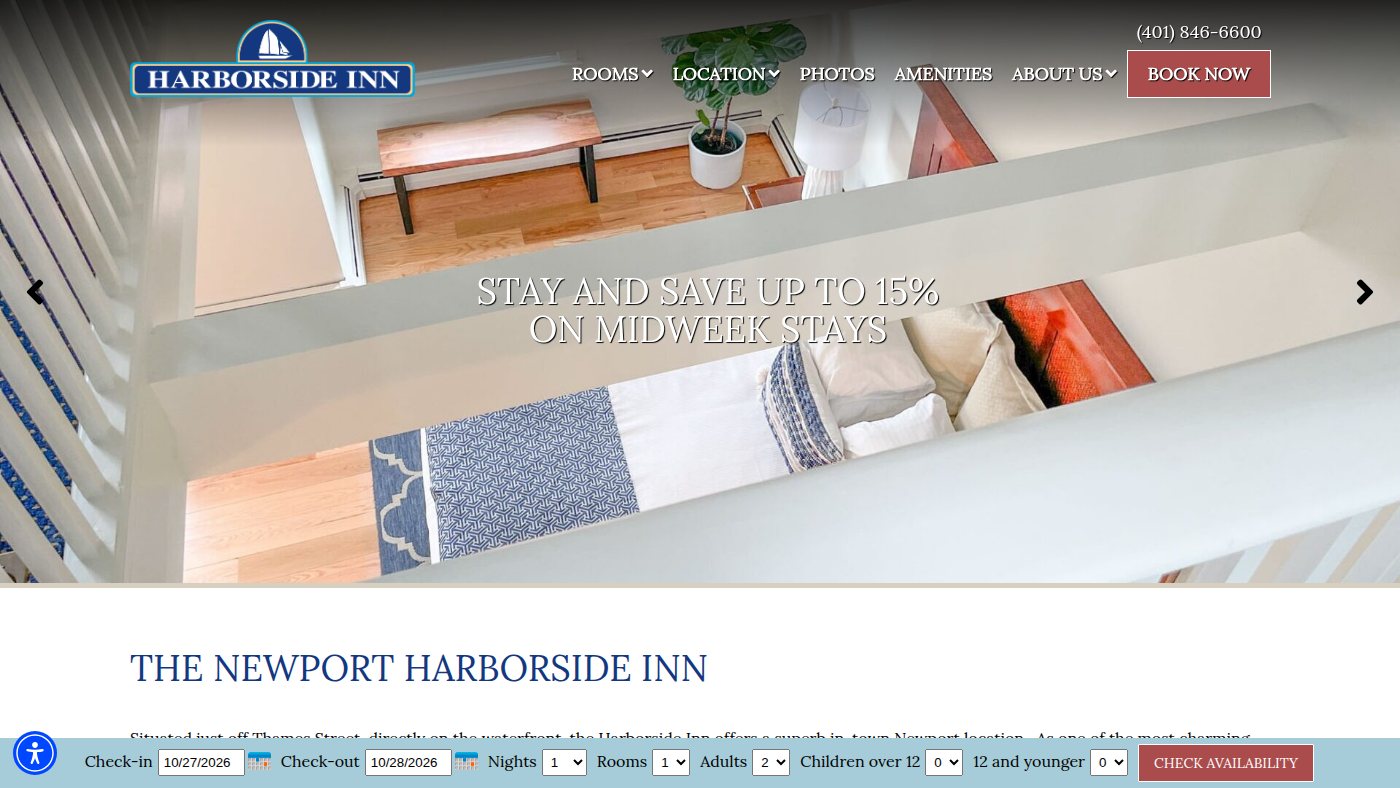 The home page of newportharborsideinn.com
