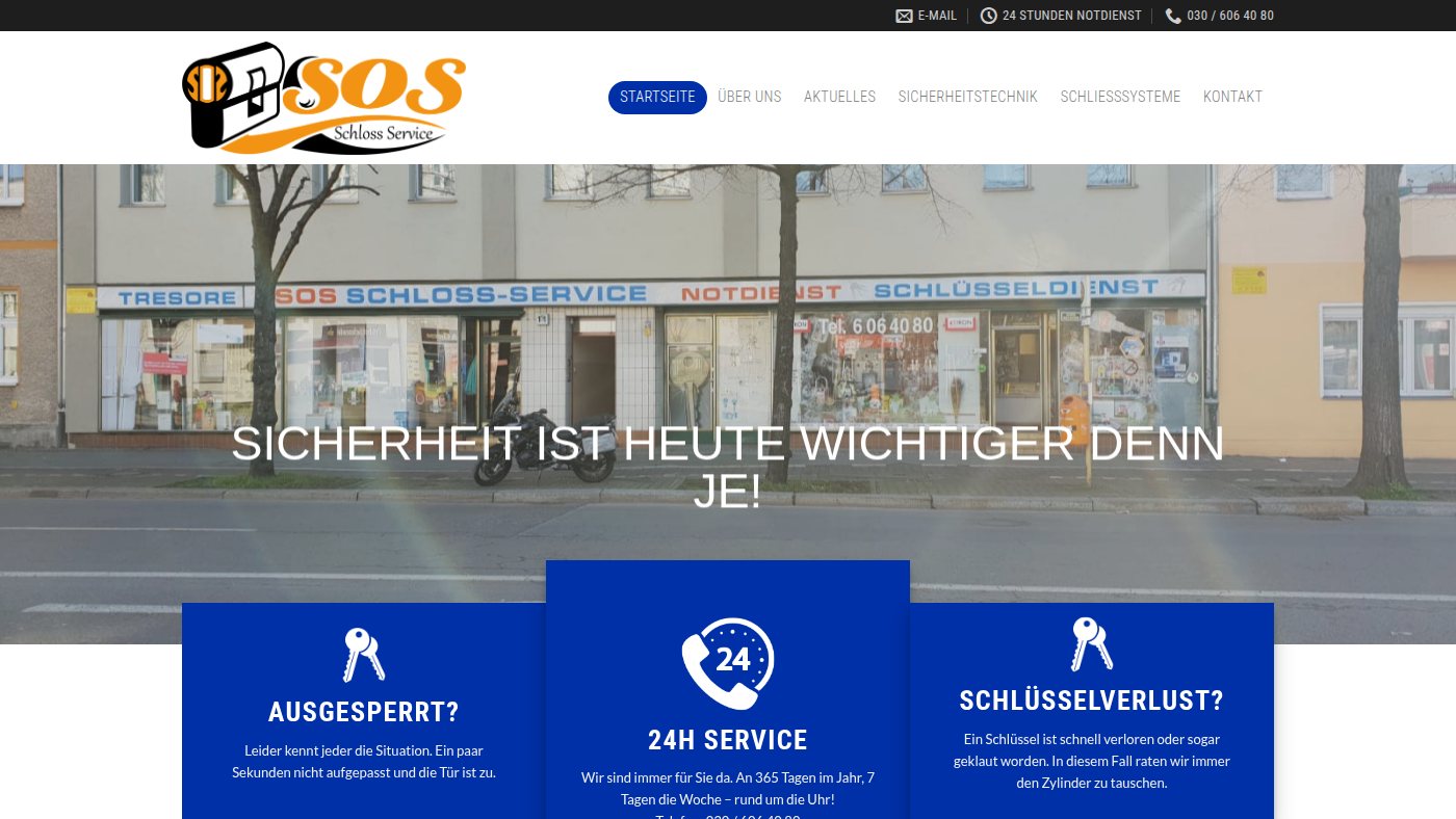 The home page of sos-schloss-service.de