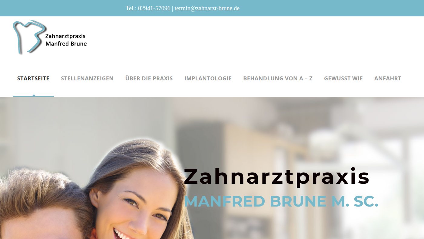 The home page of zahnarzt-brune.de