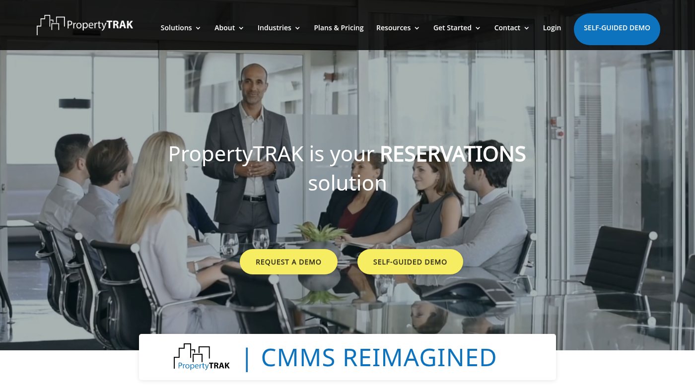 The home page of propertytrak.com