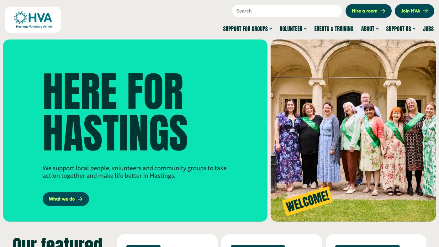 The home page of hastingsvoluntaryaction.org.uk