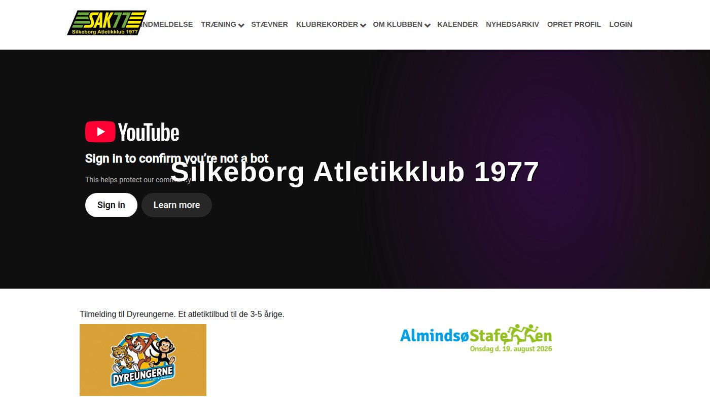 The home page of sak77.dk