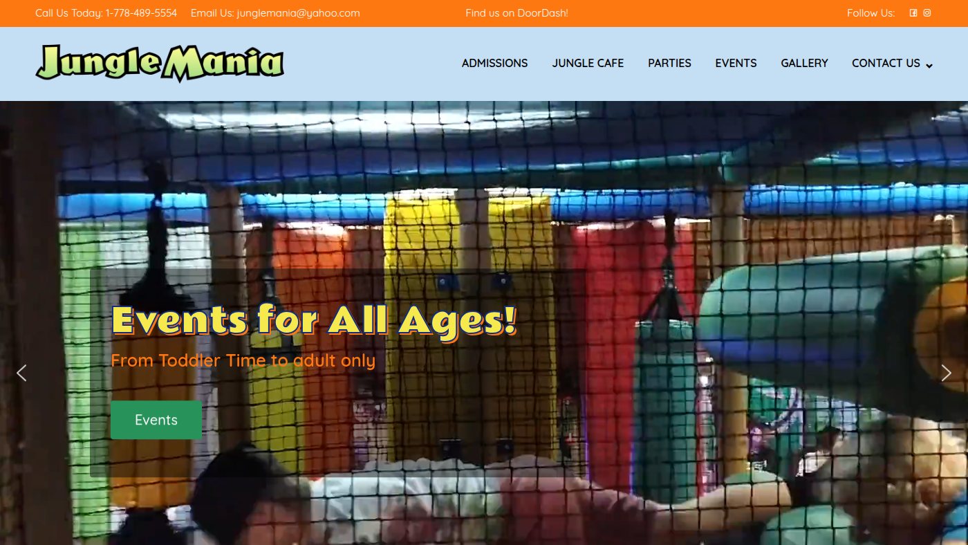 The home page of junglemania.ca