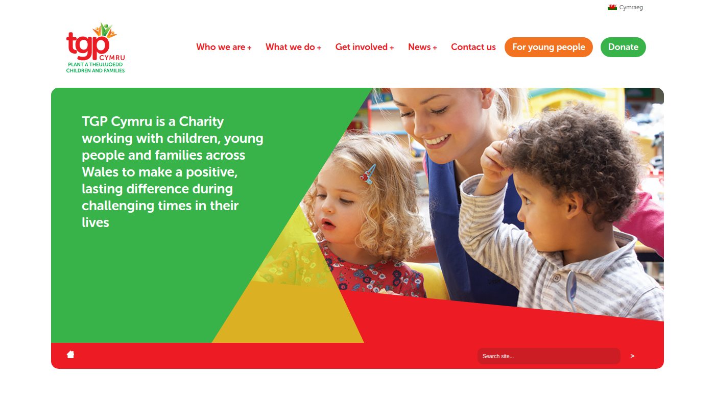 The home page of tgpcymru.org.uk