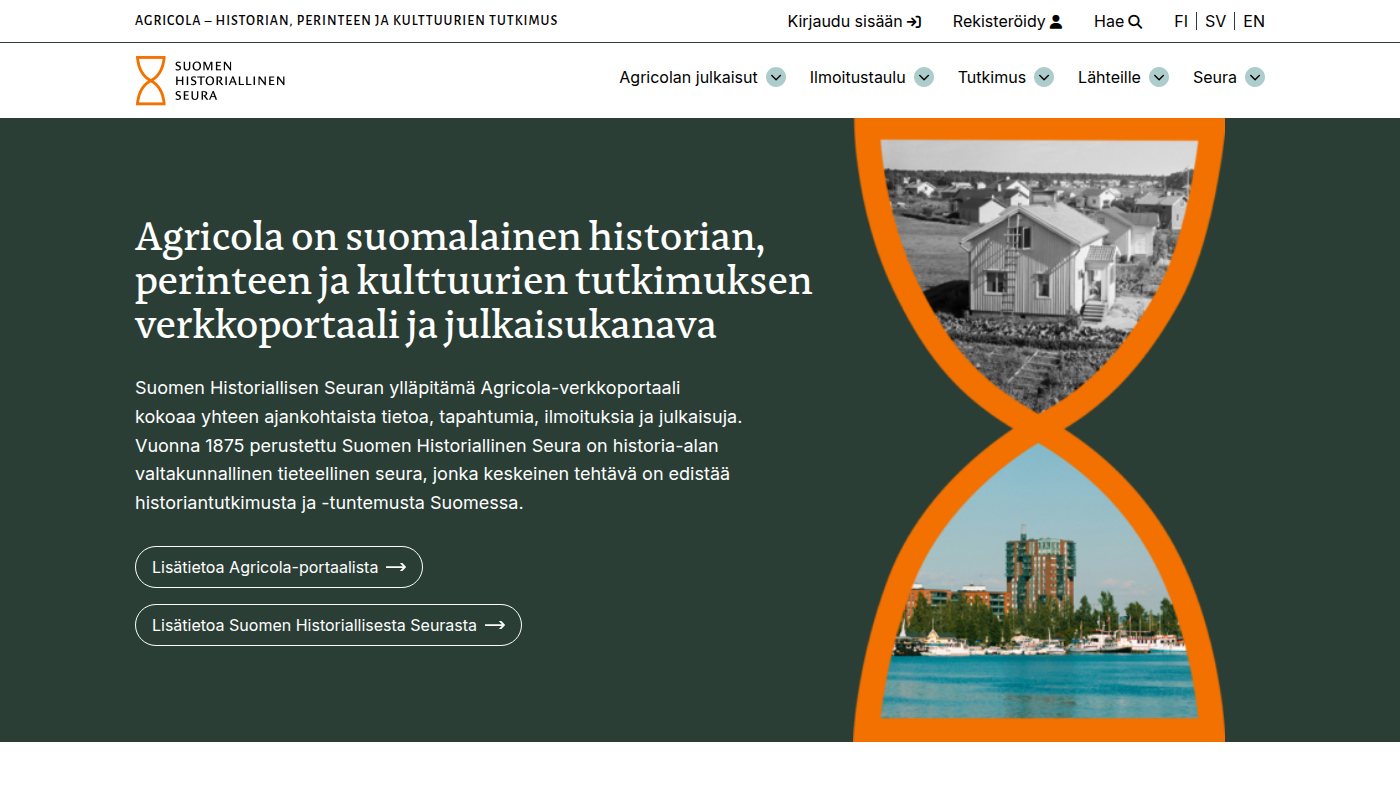 The home page of agricolaverkko.fi