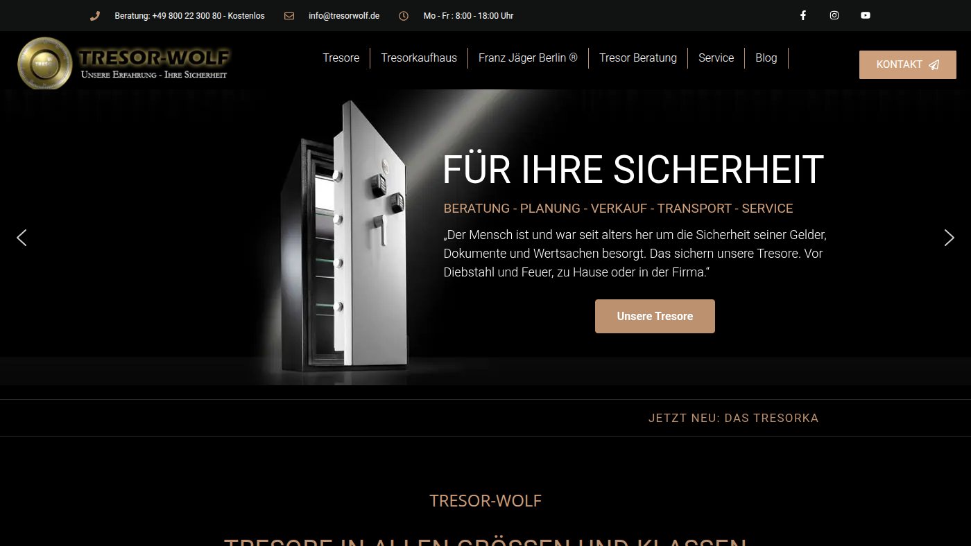 The home page of tresorwolf.de