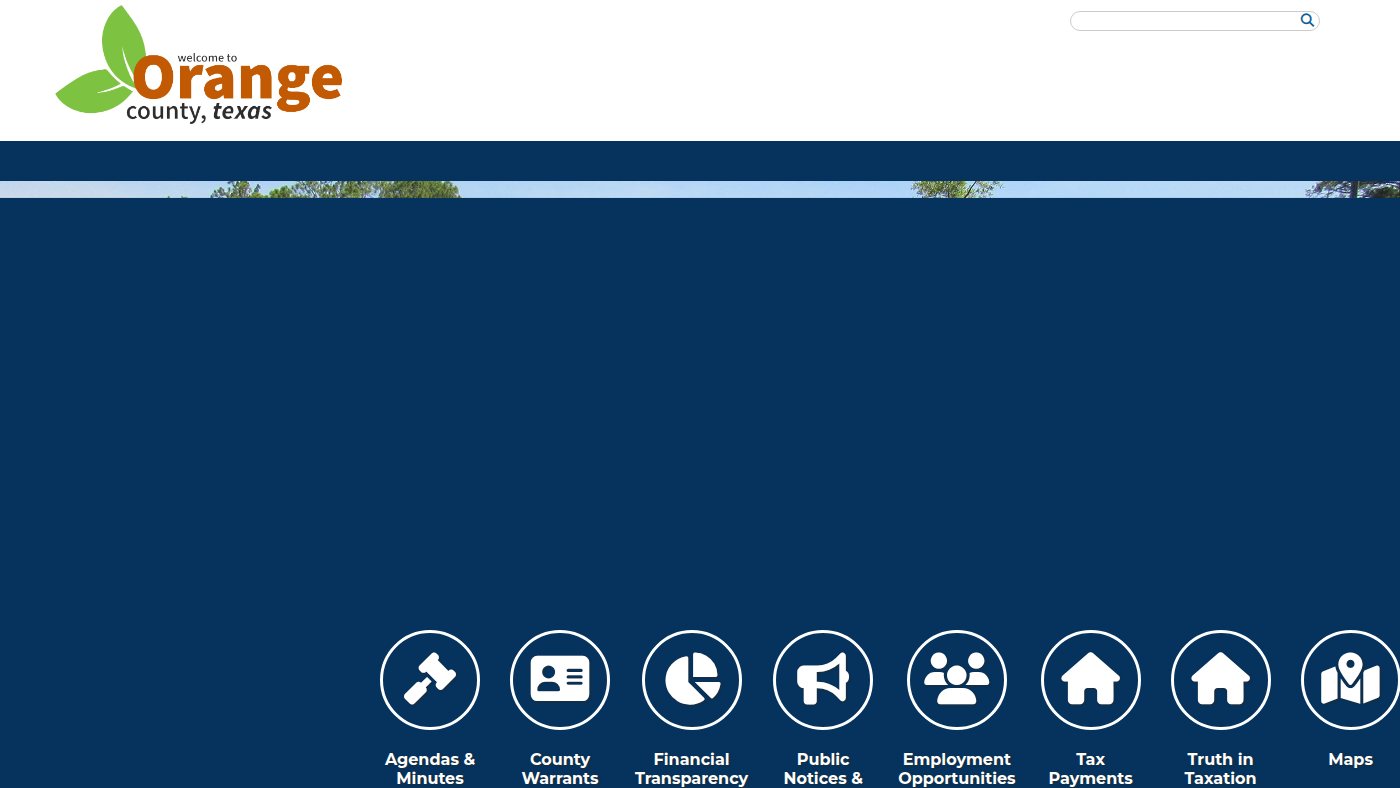The home page of co.orange.tx.us