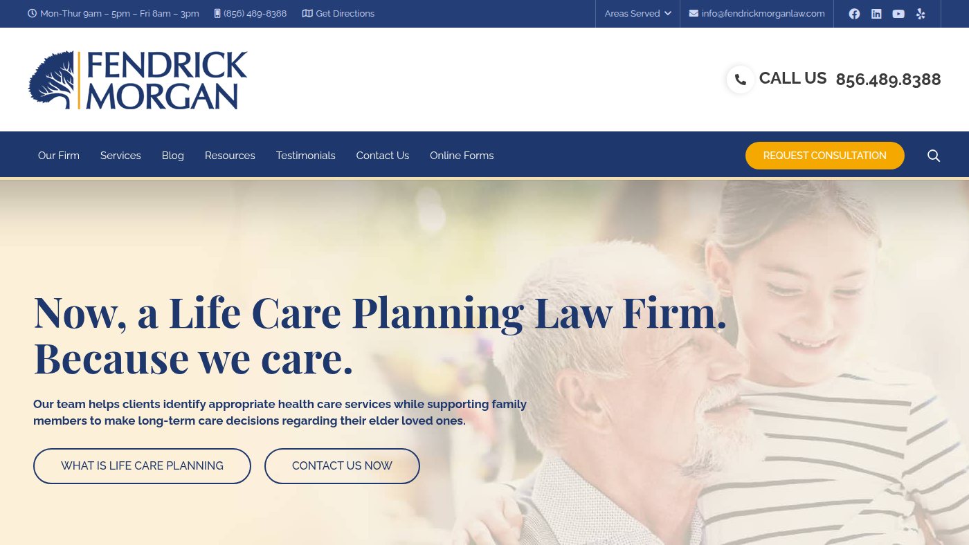 The home page of fendrickmorganlaw.com