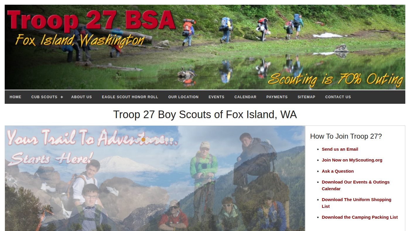 The home page of troop27bsa.com
