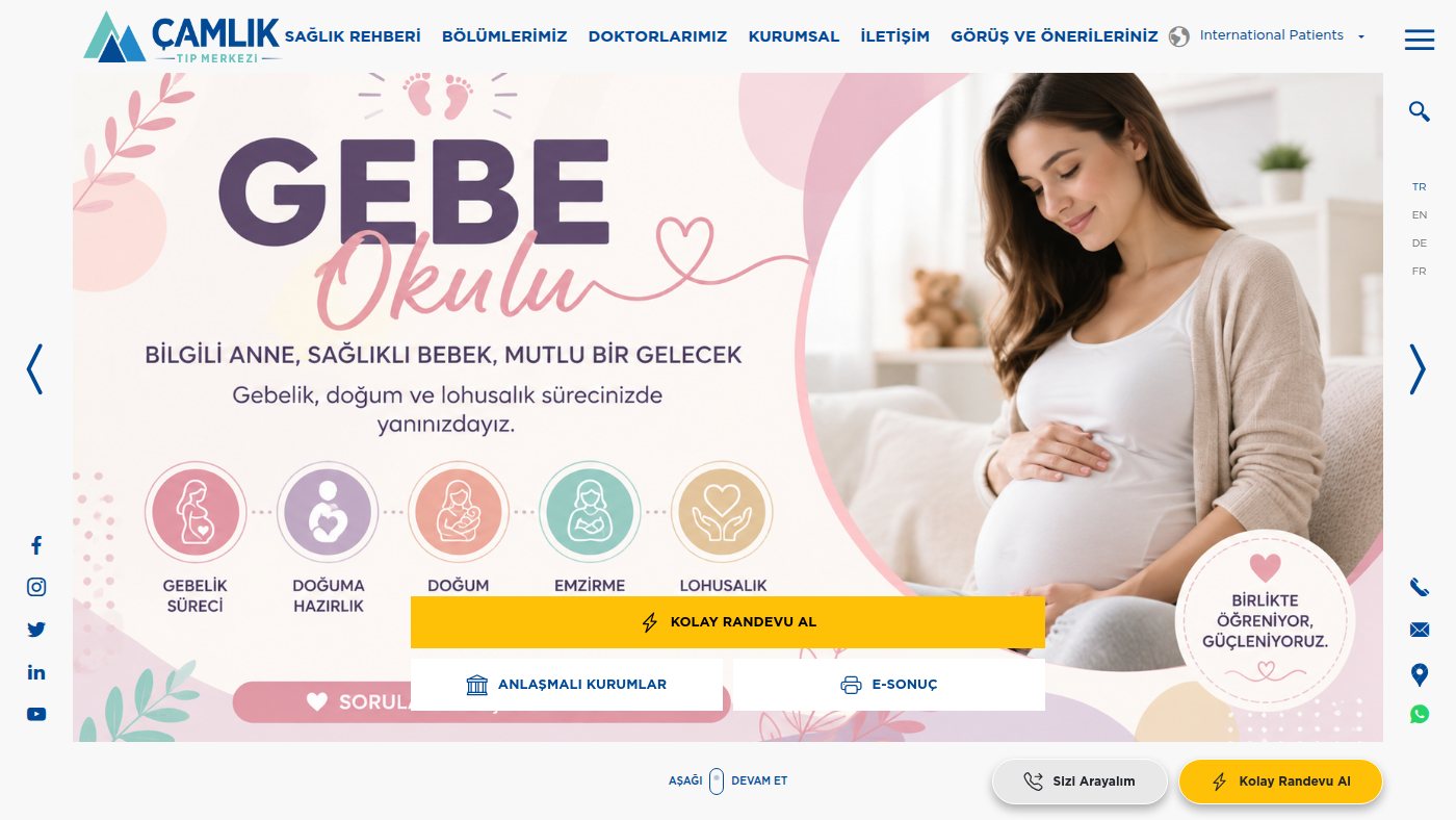 The home page of camliktipmerkezi.com