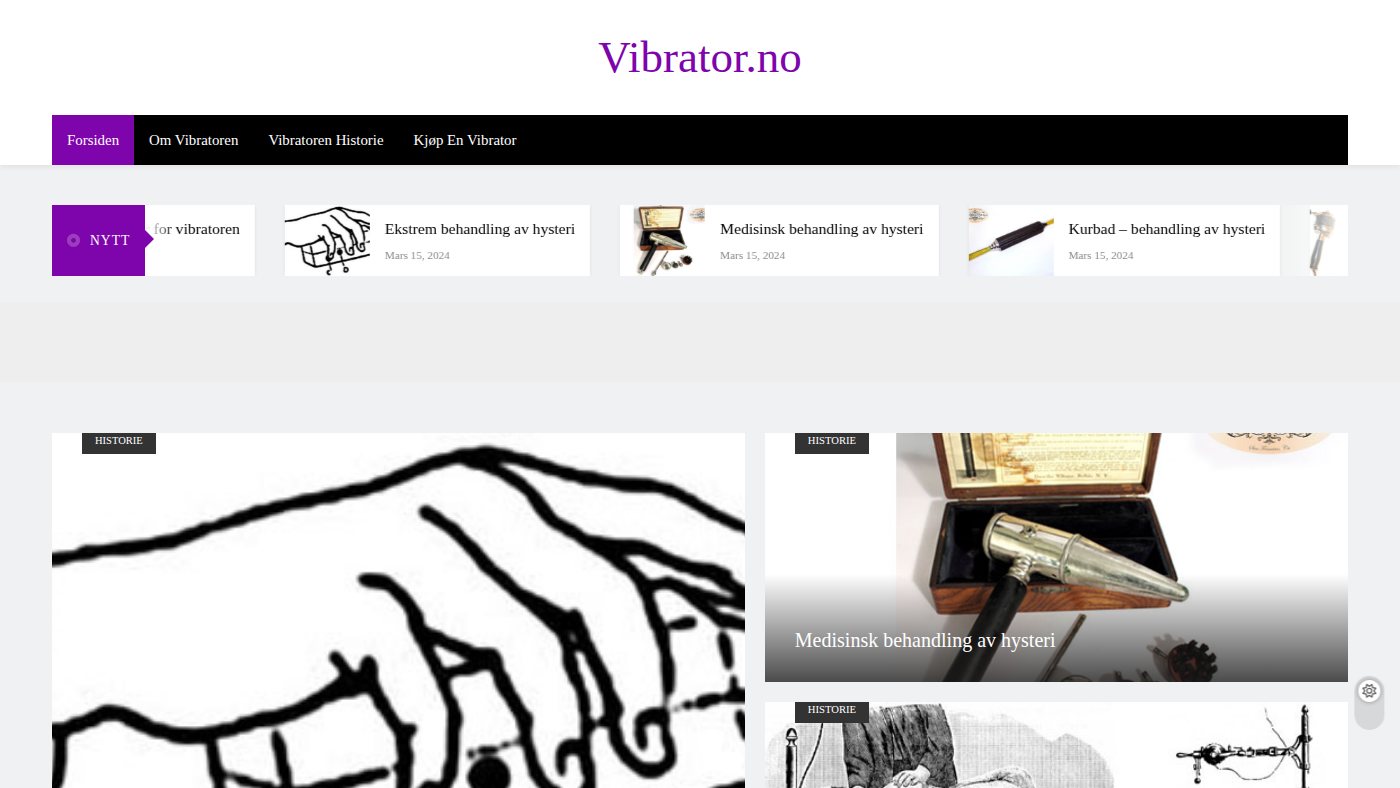 The home page of vibrator.no