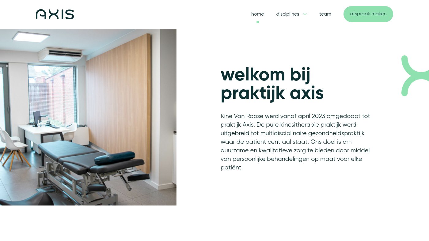 The home page of praktijkaxis.be