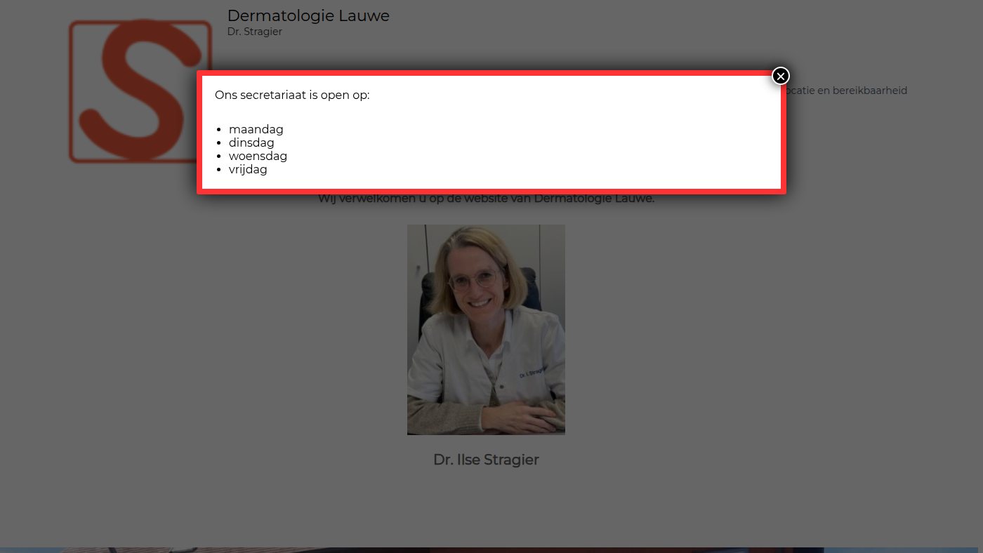 The home page of dermatologie-lauwe.be