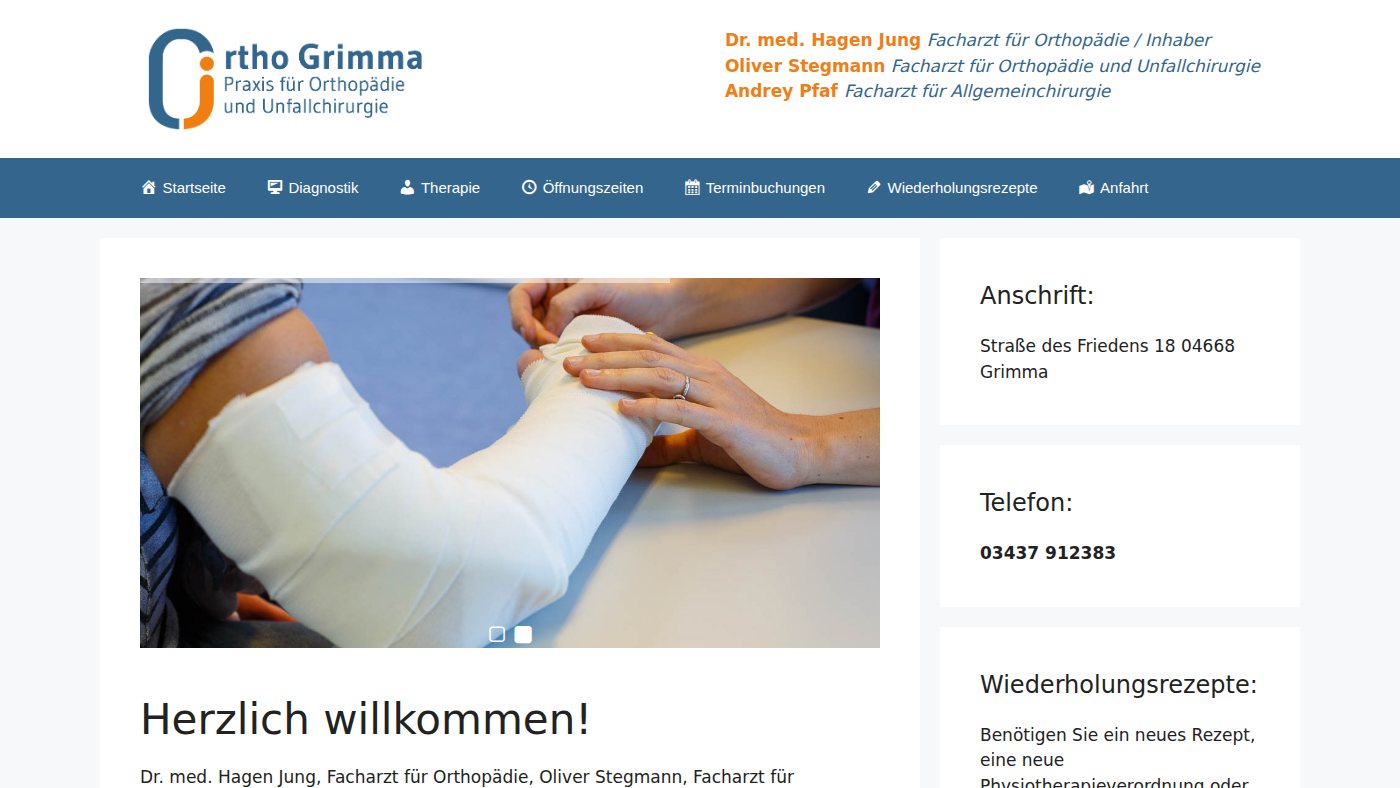 The home page of ortho-grimma.de