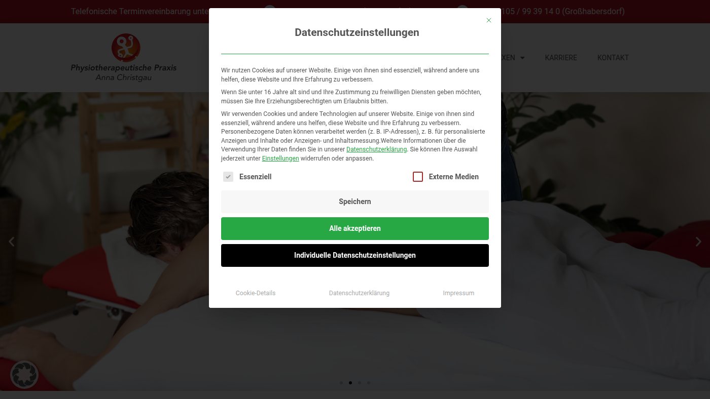 The home page of christgau-physio.de