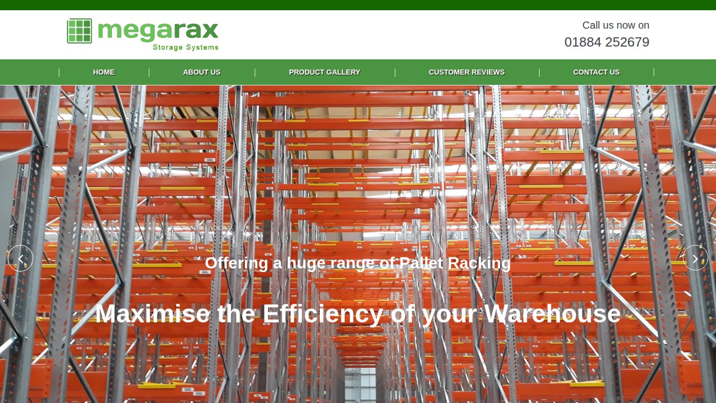 The home page of megarax.co.uk