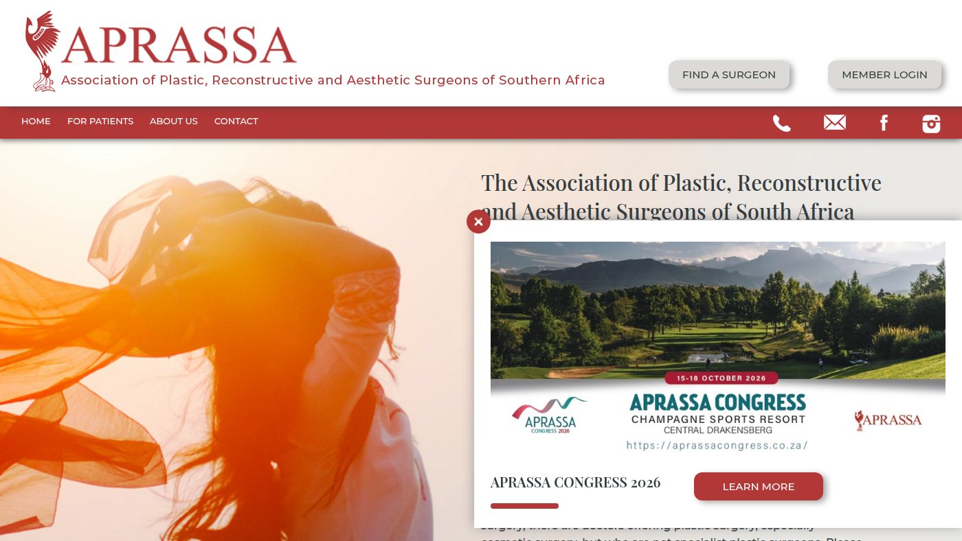 The home page of aprassa.co.za