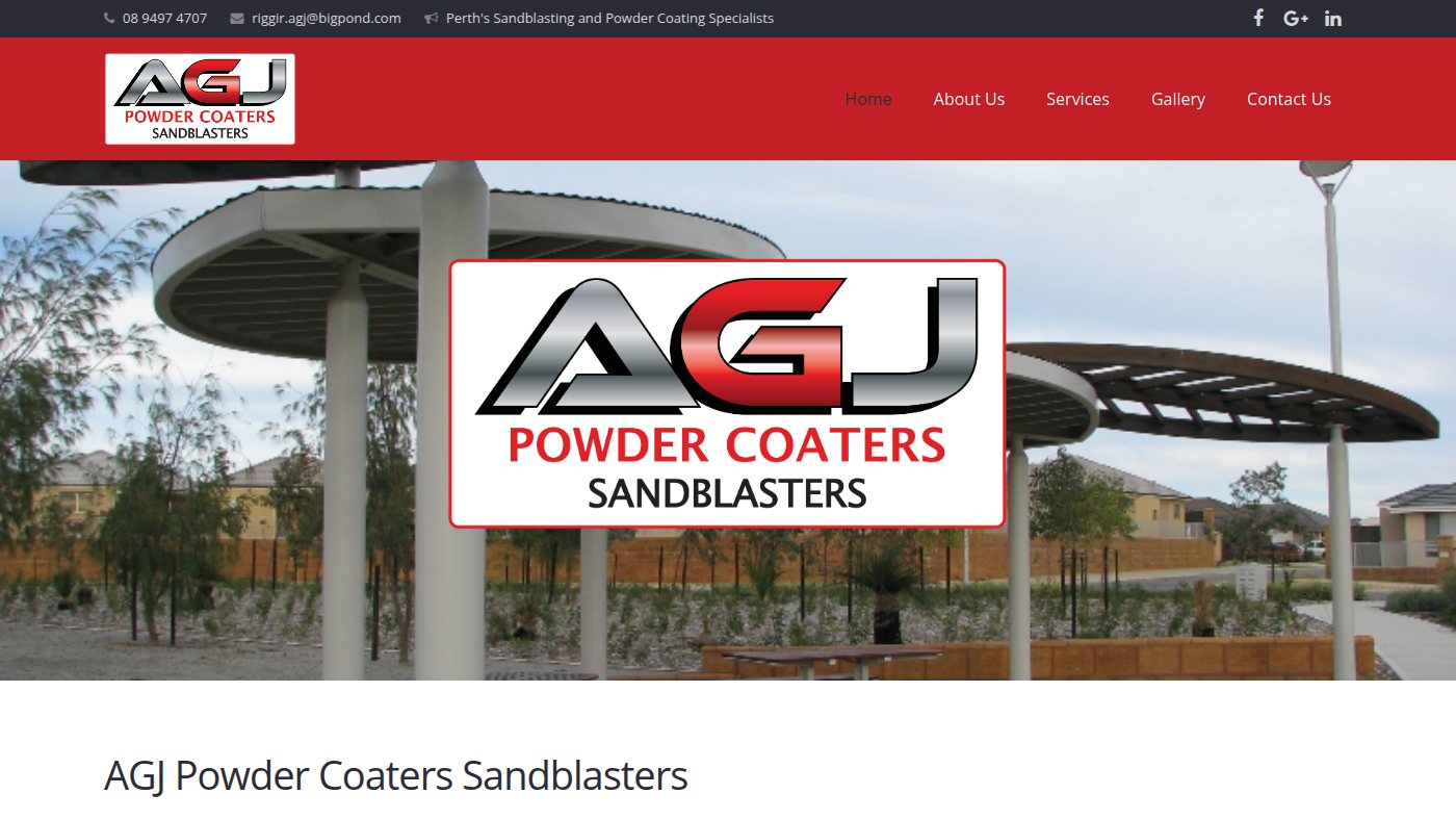 The home page of agj.com.au