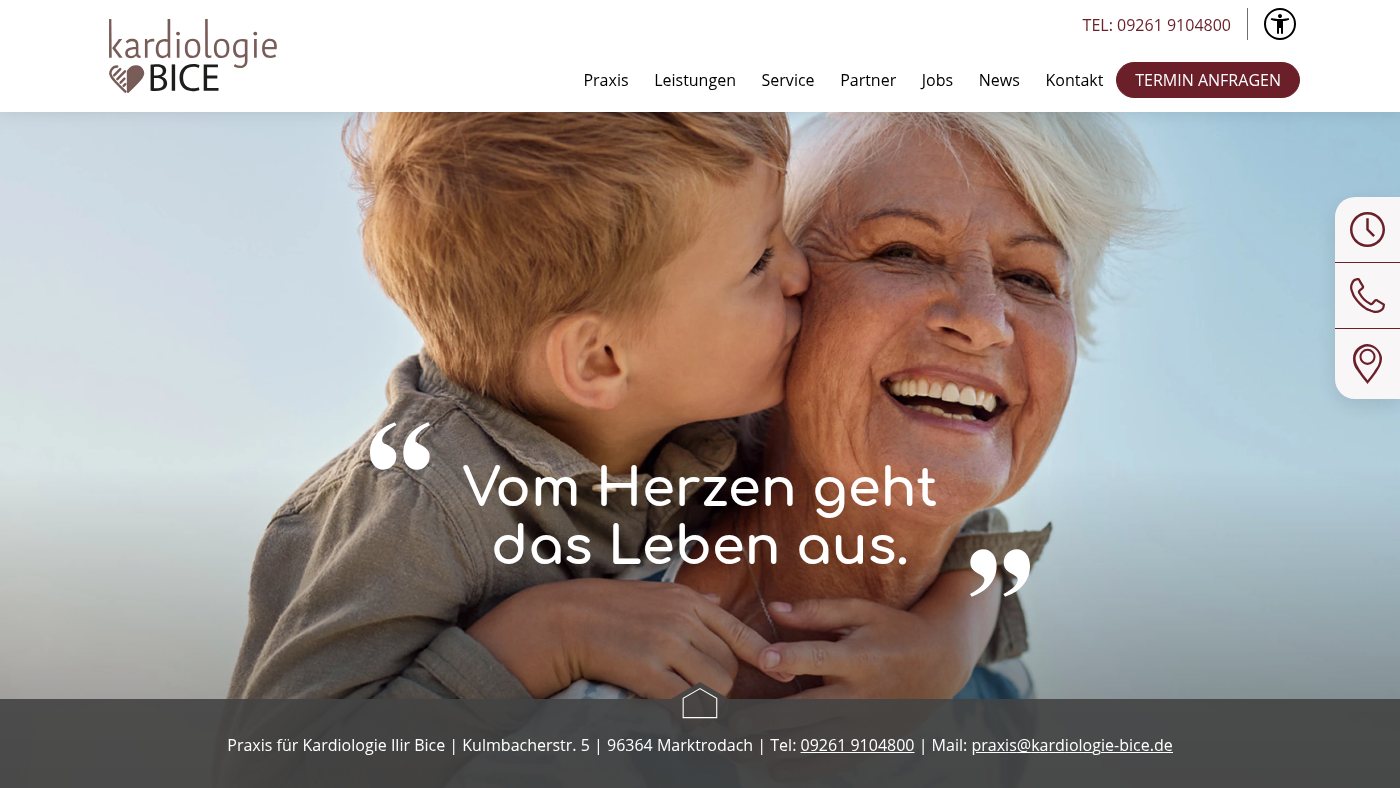 The home page of kardiologie-bice.de