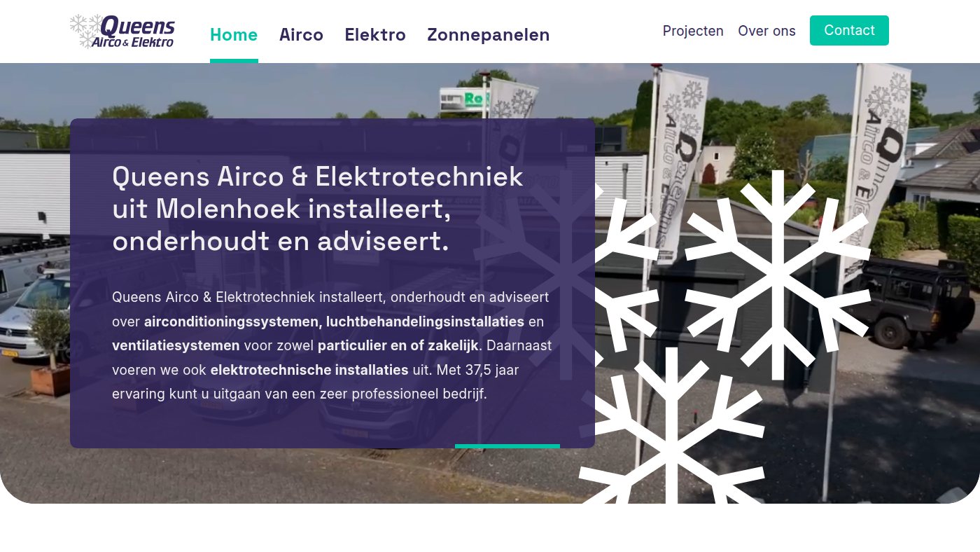 The home page of aircoservicequeens.nl