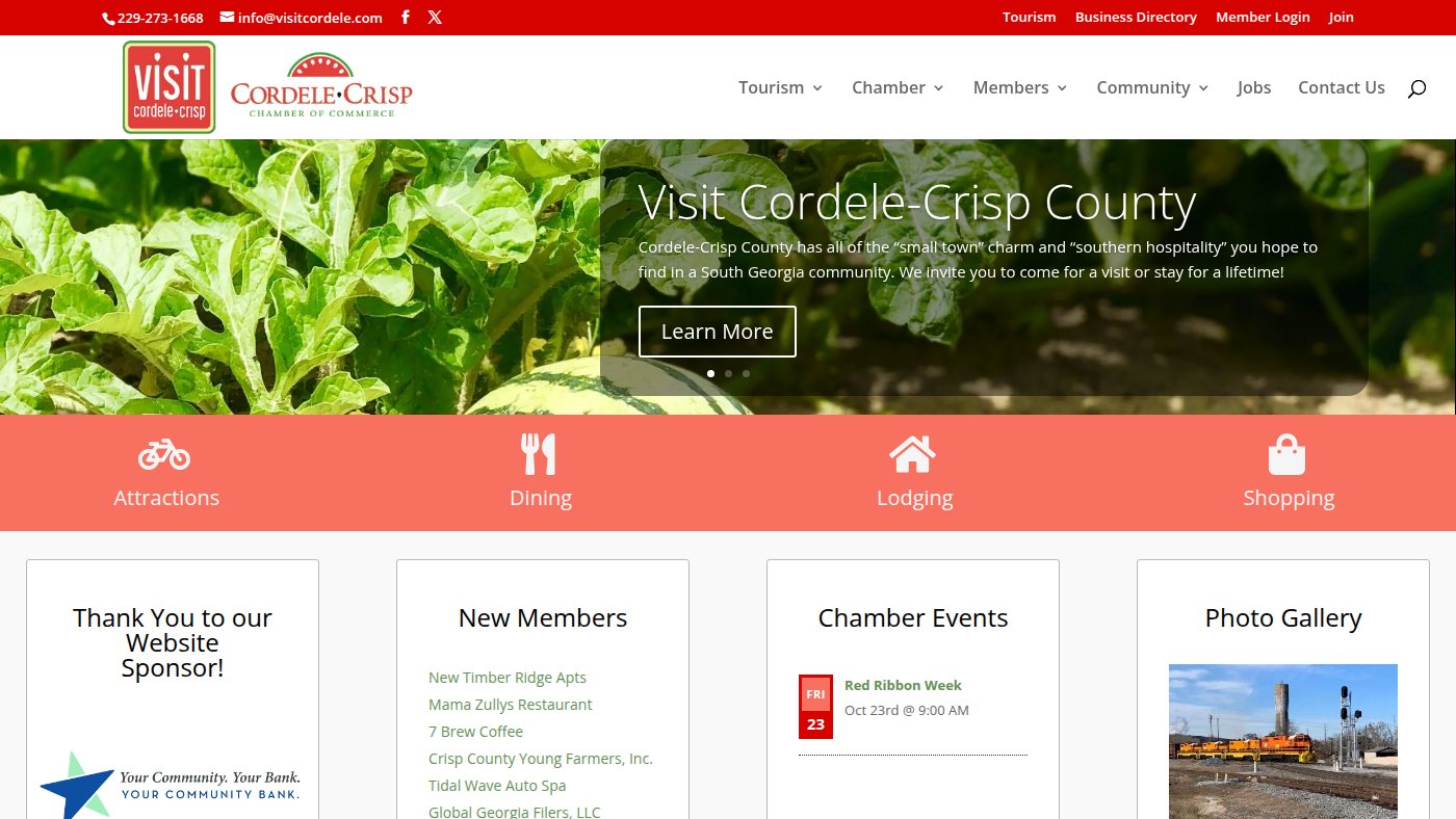 The home page of visitcordele.com
