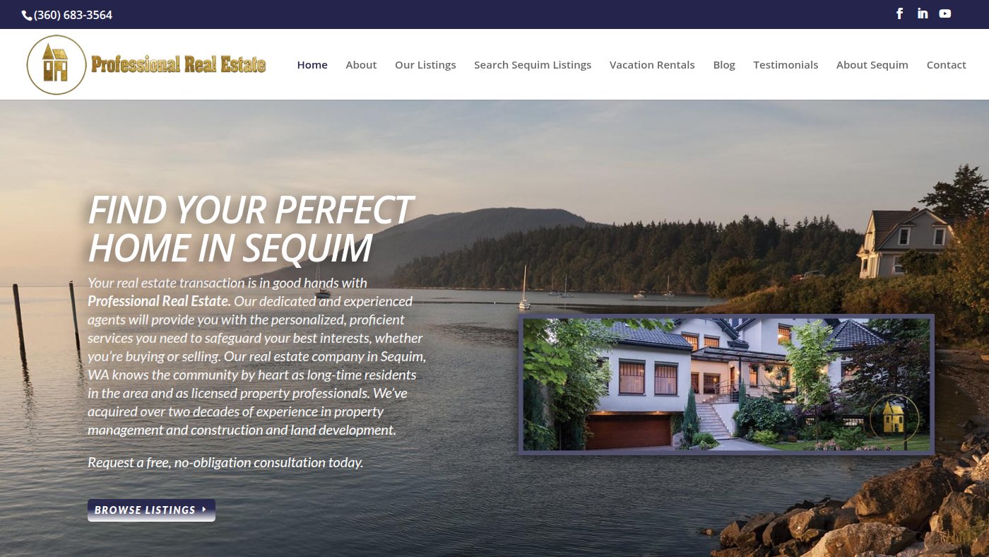 The home page of realestatesequim.com