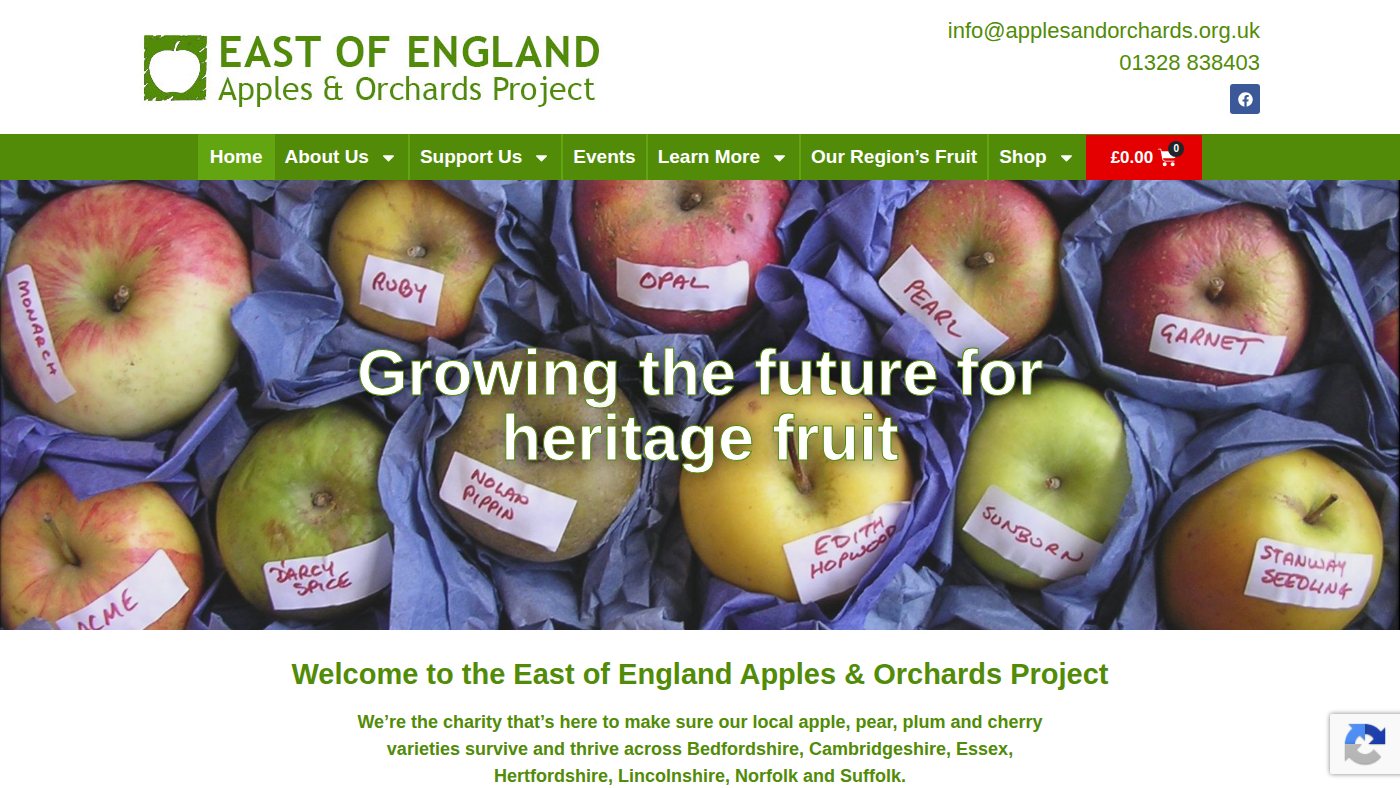 The home page of applesandorchards.org.uk