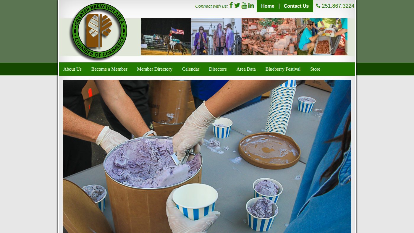 The home page of brewtonchamber.com