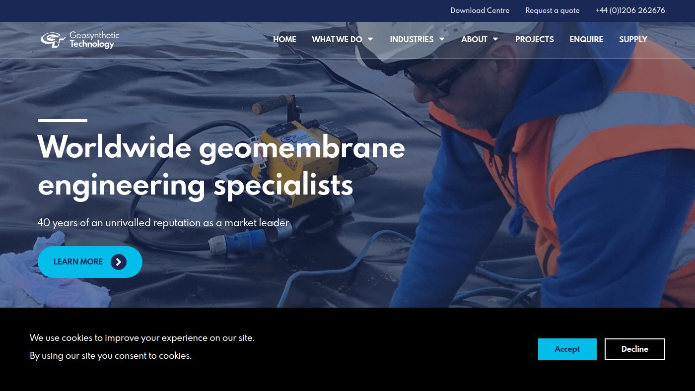 The home page of geosynthetic.co.uk