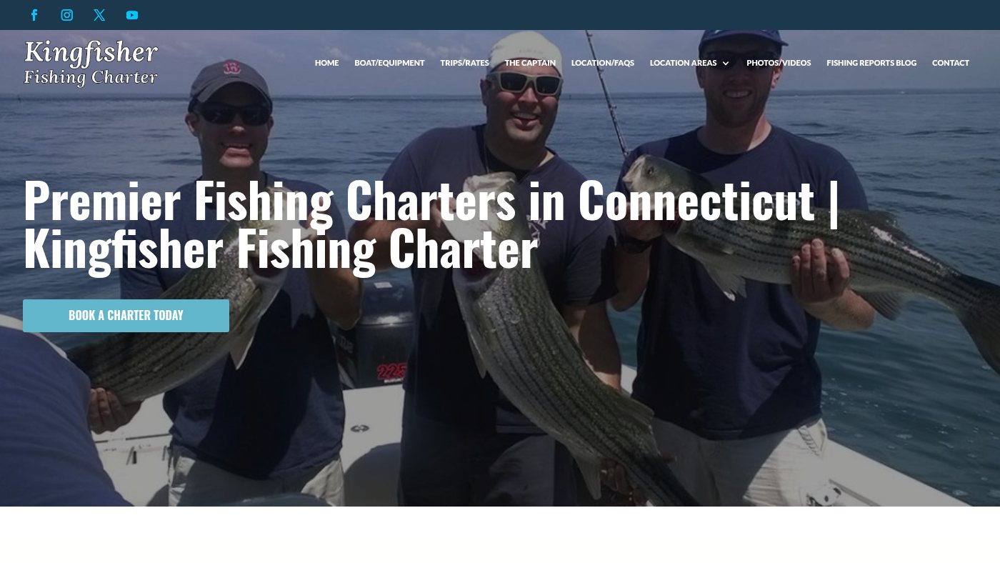 The home page of charterfishingconnecticut.com
