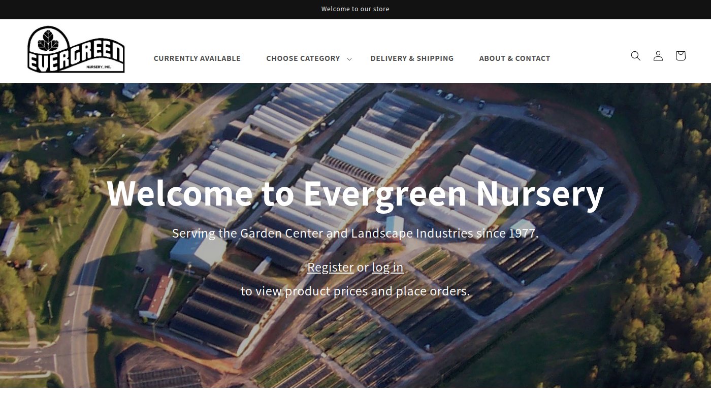 The home page of evergreennurseryinc.net