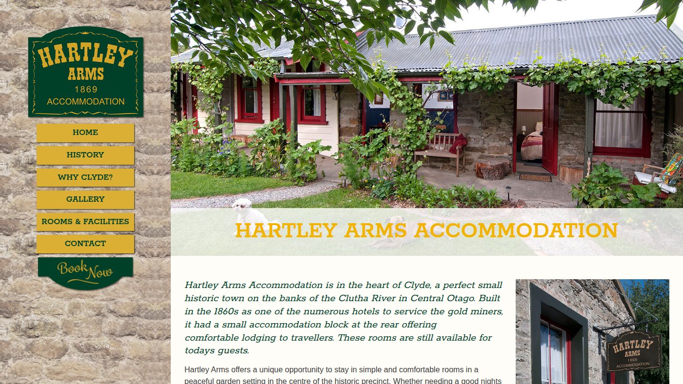 The home page of hartleyarms.co.nz