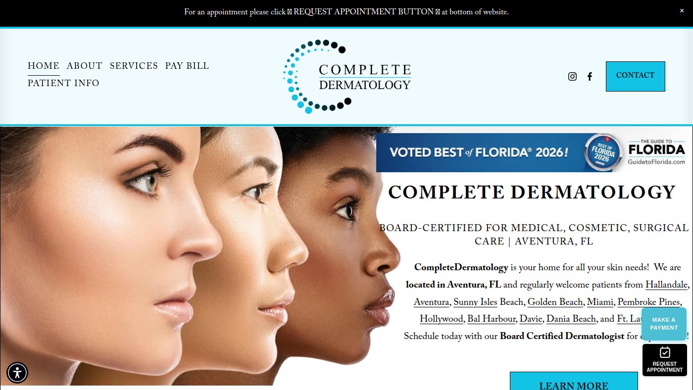 The home page of mycompletederm.com