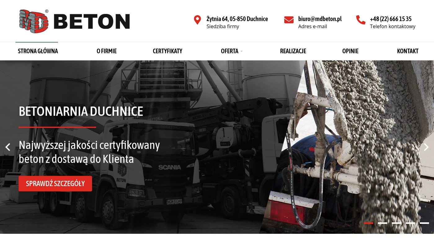 The home page of mdbeton.pl