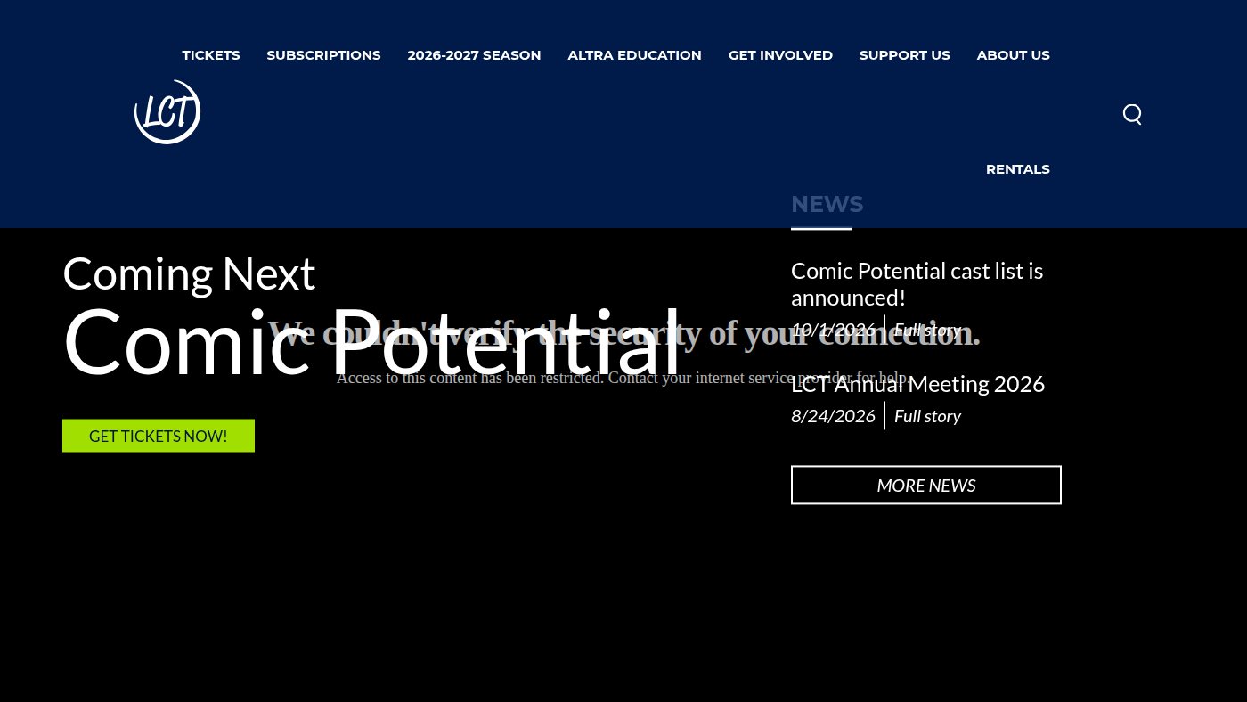 The home page of lacrossetheatre.org