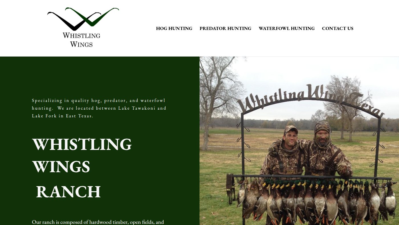 The home page of whistlingwingstexas.com