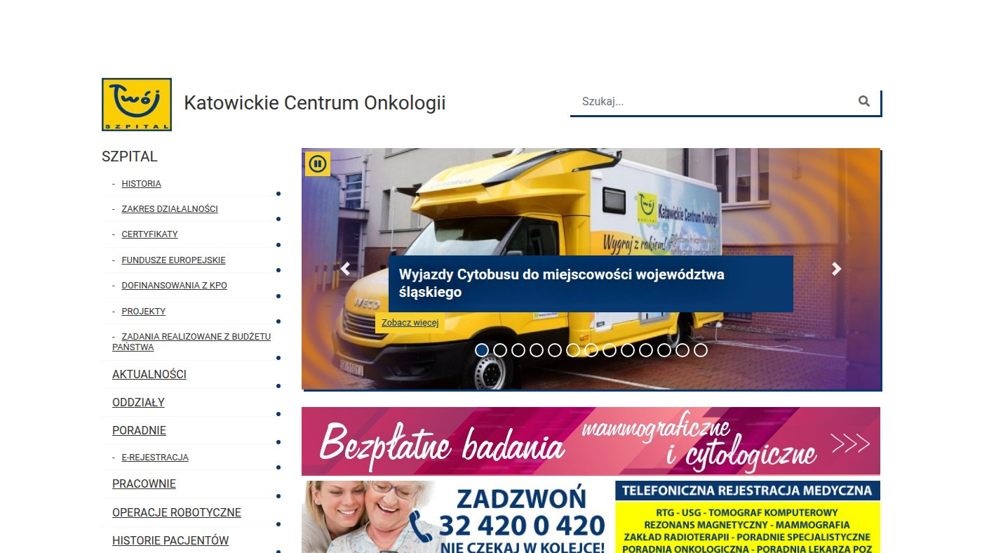 The home page of kco.katowice.pl