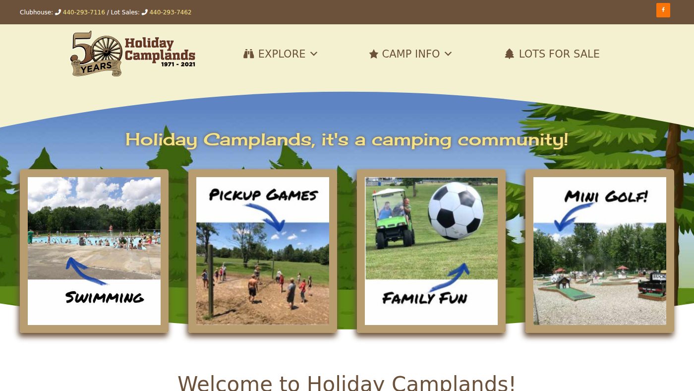 The home page of holidaycamplands.com