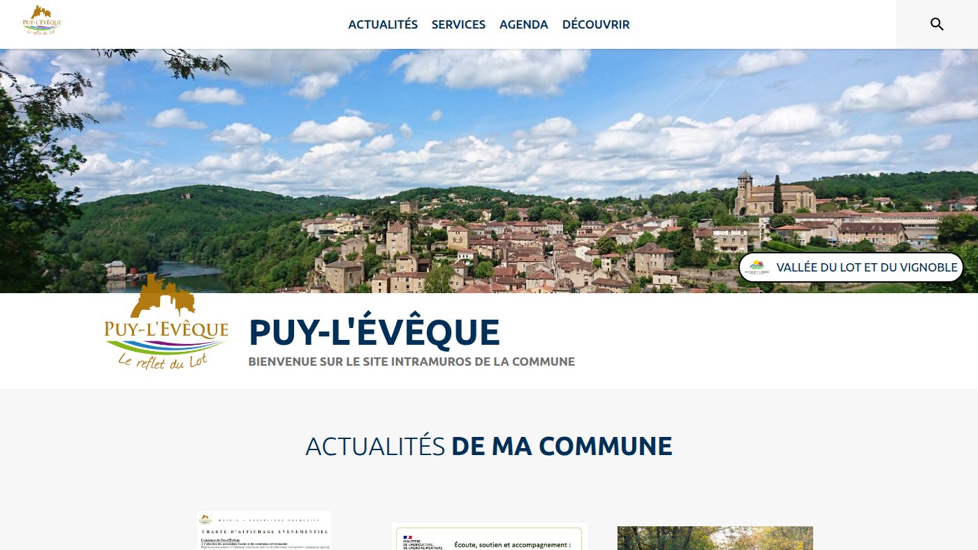 The home page of puy-leveque.fr