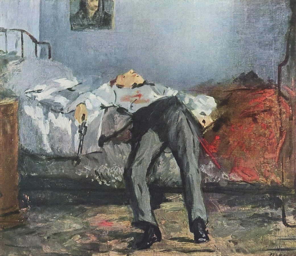 Le Suicidé (The Suicide) by Édouard Manet, depicting suicide by firearm