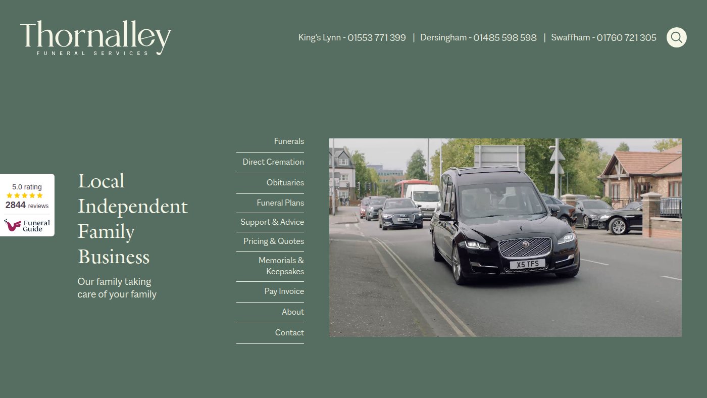 The home page of tfs.co.uk