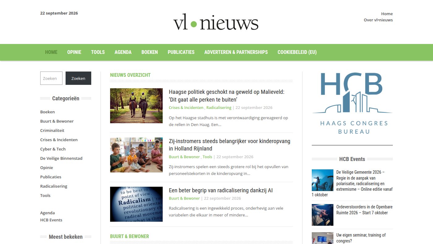 The home page of vl-nieuws.nl
