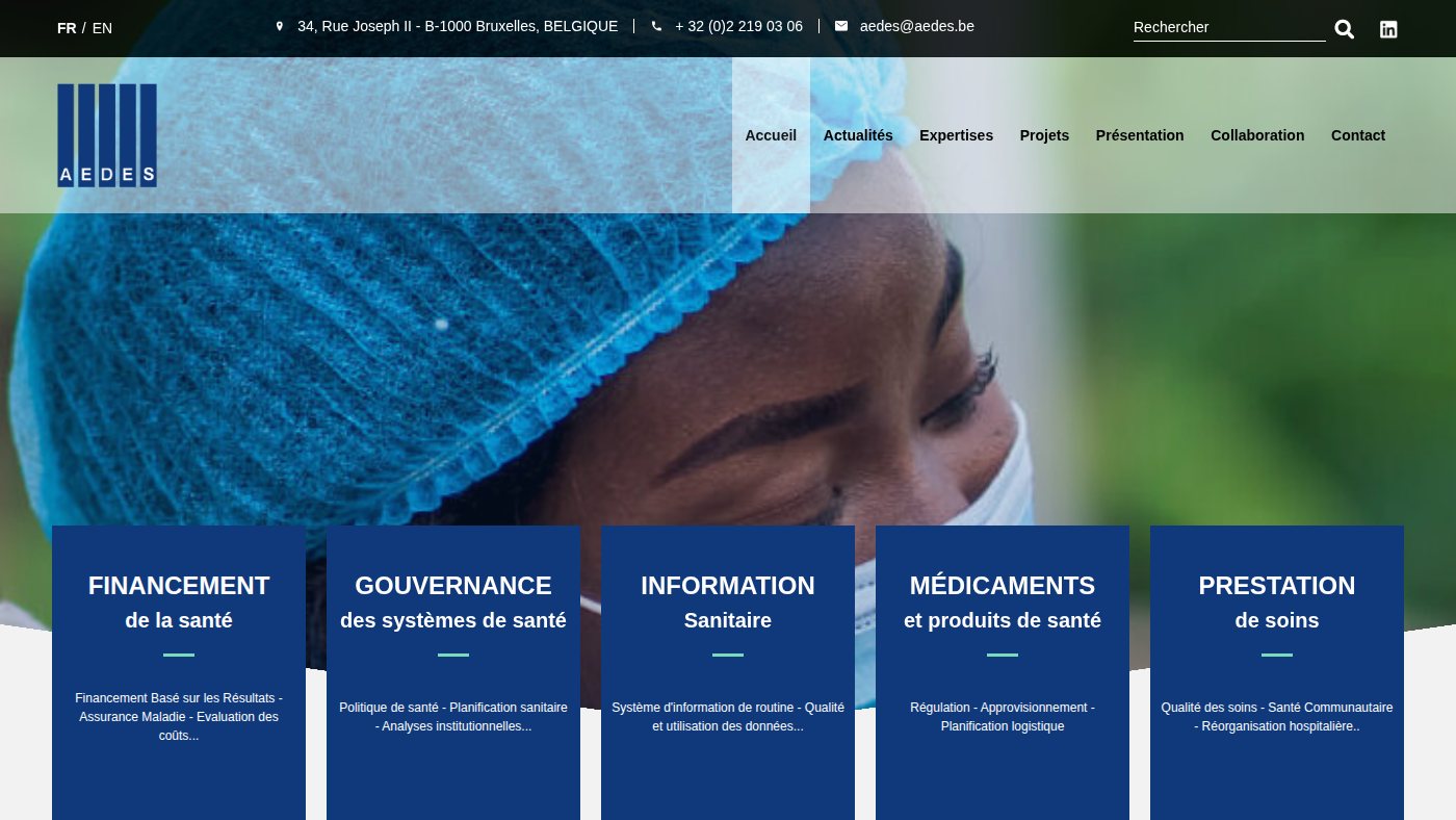 The home page of aedes.be
